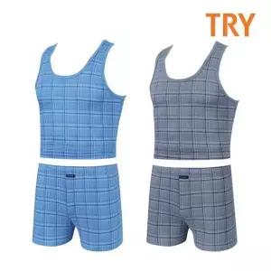 [하프클럽/셀러허브_여성트랜드패션]TRY 런닝셔츠 면100 남성 트렁크팬티 택1