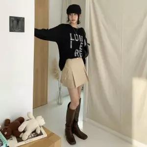 [하프클럽/]여성 심플 카고 플리츠 미니 스커트 치마 무지 미니멀