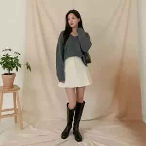 [하프클럽/]여성용 사이드슬릿 플리츠 미니스커트 치마