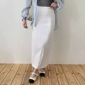 [하프클럽/]여성용 바스락 레이온 슬릿 MAXI 스커트 치마