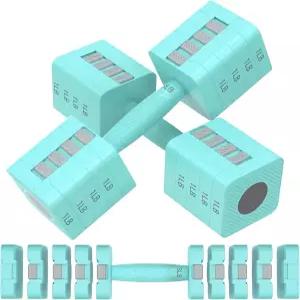 린레아 조절식 덤벨 2종 세트 여성/남성용 5in 무게 홈 헬스장 운동용 3lb/5lb/7lb/9lb/lb Blue