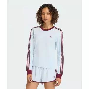 매장정품 아디다스 ADIDAS 3-스트라이프 롱 슬리브 슬림 핏 티셔츠 - 크리스탈스카이:마룬 KD3689 711968