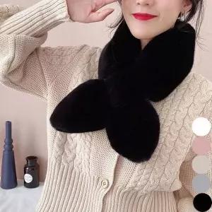 [하프클럽/]쁘띠 방한 여자 페이크퍼 리본 목도리 넥워머 귀여운