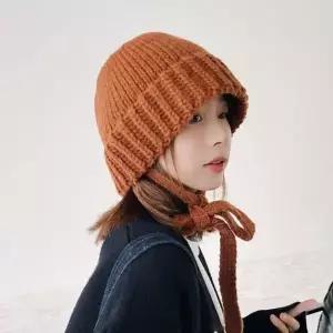 [하프클럽/]은창)깜찍 언더매듭 니트 비니 모자 벙거지 귀도리 귀마개 털모