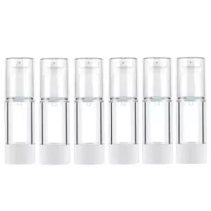 롱웨이 30ml 투명 에어리스 펌프 병 여행용 사이즈 디스펜서 리필 가능 용기/용 파운데이션 (6팩) 1 fl oz (30 ml) (Pack