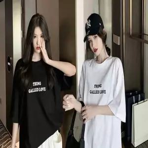 [하프클럽/]루즈핏 반팔티 레터링 티셔츠 반팔 여자 박시 오버핏