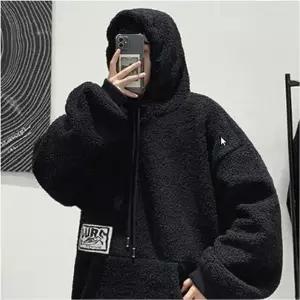 [하프클럽/]겨울 티셔츠 캐주얼 뽀글이 후드티 데일리 인조양털 기모후드