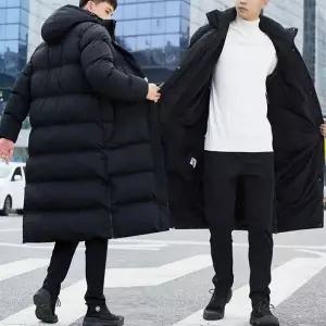 [하프클럽/]퍼 솜 겨울 남자 패딩점퍼 방한 긴 안감 롱패딩 후드