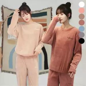 [하프클럽/]수면잠옷 겨울 파자마 편한 극세사 포근한 여자