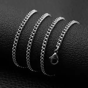 [하프클럽/]WL 써지컬스틸 커브체인 목걸이(4mm)