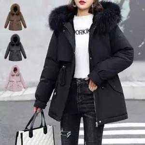 [하프클럽/]여성 겨울 퍼후드 패딩 야상 점퍼 데일리 캐주얼