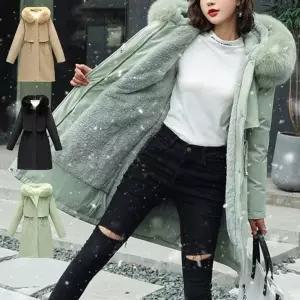 [하프클럽/]여성 겨울 폭스퍼 롱 패딩 야상 코트 데일리 보온 아우터