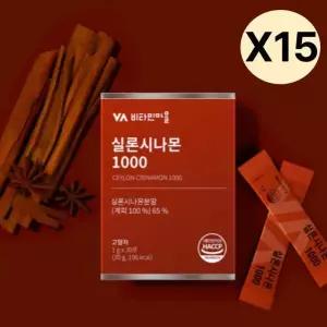 비타민마을 실론 시나몬 1000 계피 분말 스틱 30포X15