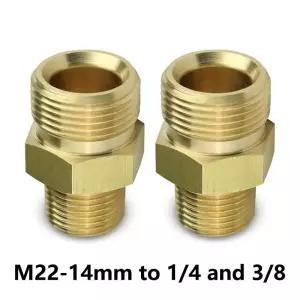 황동 압력 와셔 커플 링 어댑터 M224mm 수나사 3/8 및 4 외부 파이프 육각 니플 피팅 4500 PSI