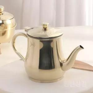 스테인레스주전자 물끓이는 주방 냄비 500ml 골드 홀로그램 포함 주전자 차 조미료 커피