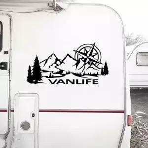 자동차 바디 사이드 스티커 캠핑카 밴 라이프 Vanlife 장식 데칼 비닐 트럭 RV 버스 캐러밴 미니 액세서리