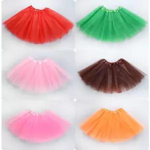 소녀 탄성 발레 댄스웨어 Tutus 미니 스커트 생일 파티 3 레이어 Tulle 투투 for Princess 28Y Girls