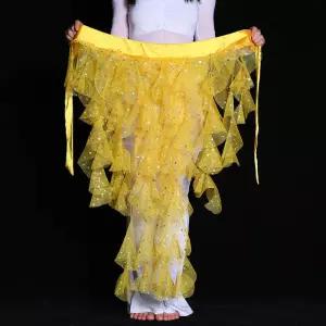 벨리댄스 허리 체인 9 꼬리가 달린 반짝이는 메쉬 벨트 이집트 스타일