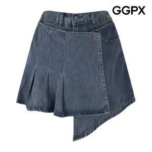 [AK수원점]  플리츠 언발 데님 큐롯 팬츠 (GQ4PT020F)