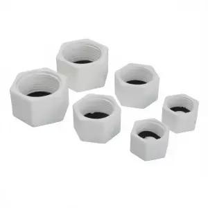 5Pc 플라스틱 /2 3/4 암나사 엔드 플러그 커넥터 배관 파이프 육각형 모양의 차단 캡 PVC 튜브 씰링 피팅