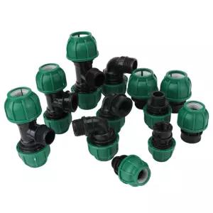2 3/4 인치 나사산에서 20 25 32mm 직선 엘보 티 커넥터 농업용 관개수관 퀵 PVC PE 튜브용