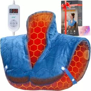 목과 어깨 등을 위한 날락스 30s 고속 온열 패드 6배 더 깊은 원적외선 8가지 열 설정 최대 159 °F 4H