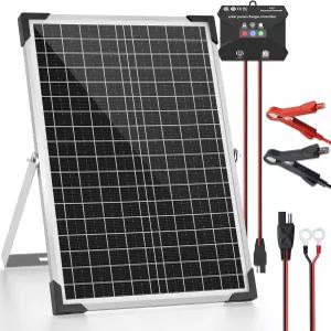 볼셋 30W 24V 태양광 패널 키트 MPPT 충전 컨트롤러 조절식 브래킷이 있는 배터리 유지보수기 RV 자동차