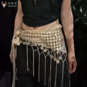 부족 동전 밸리 댄스 다층 허리 체인 새로운 여성 바디 술 보헤미안 민족 금속 벨트 골드 실버 색상