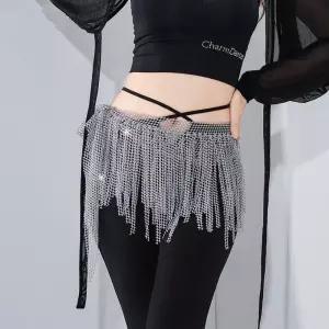 벨리댄스 벨트 드림 스타 리버 스톤 태슬 힙 타월 낚시 그물 핫 다이아몬드 허리 체인 오리엔탈 댄스 대회