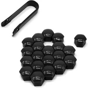 QKYS 20PCS 러그 너트 커버 제거 도구가 있는 방청 블랙 헥스 휠 볼트 보호 및 장식용 캡 자동차 SUV용