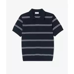 [매장정품] 라코스테 LACOSTE 남성 오픈카라 핀 스트라이프 반팔 스웨터 폴로 셔츠 PH396E-56G 166 PH396E-