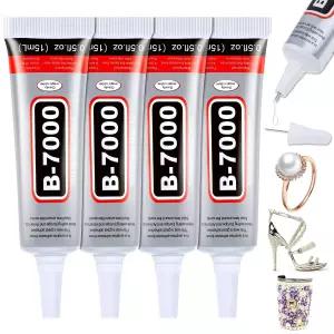 용 클리어 정밀 팁이 있는 4pcs 5mL 강력 주얼리 비드 젬 제작용 퀵 드라이 비즈얼링 의류 원단 신발 DIY
