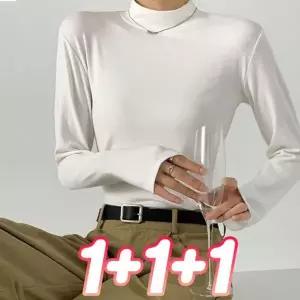 [하프클럽/]얇은 여성 반목 목폴라 기본티 이너 폴라티 3p