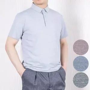 [하프클럽/중년의품격]중년 남자 쿨링 카라티 파인조직 반팔 골프웨어 기능