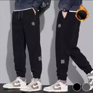 [하프클럽/]자수로고 옆패치 기모 조거 바지