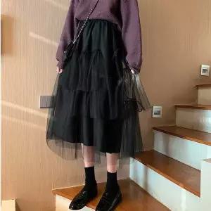 [하프클럽/]레이스 캉캉 여자 롱 스커트 모임 데이트 치마 코디