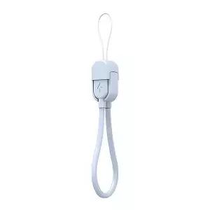 [하프클럽/]USB 고속충전케이블 PD65W CtoC 스트랩 숏 케이블 15cm 애쉬블루