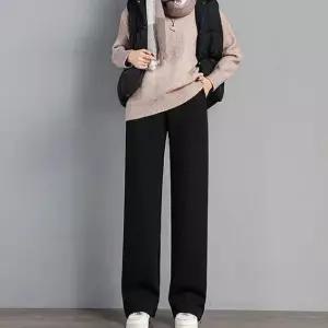[하프클럽/]여성 겨울 기모바지 일자핏 통바지 퍼안감 밴딩팬츠