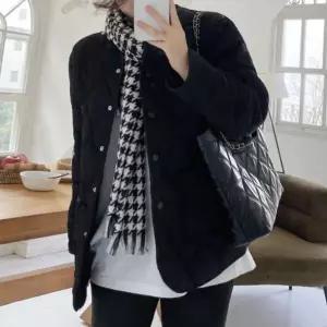 [하프클럽/]패딩 점퍼 여성 누빔 양털 퀼팅 아우터 여성패딩 블랙
