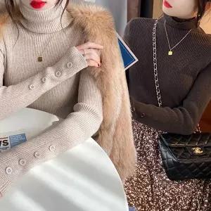 [하프클럽/]터틀넥 티셔츠 여성 겨울 골지 니트 목폴라 여자 이너