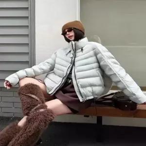 포뇨 여사친 캐주얼 스트링 하이넥 아우터 보온 코트 다운 융털 OPH1