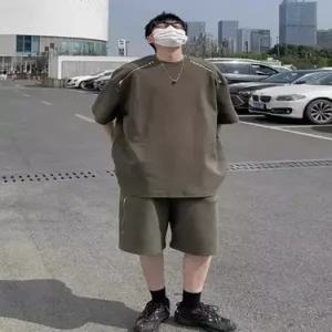 야무치 남친 여름 캐주얼 지퍼 데일리룩 반팔 트레이닝복 피스 세트 투 트레이닝 반팔세트 KUK2