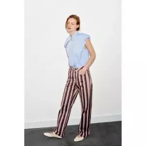 [국내 발송] 자라 JEANS Z1975 STRAIGHT 미드라이즈 스트라이프 307668