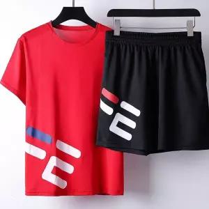 야무치 남성용 캐주얼 여름 세트 데일리룩 러닝 트레이닝복 반바지 반팔 홈 아이스 반팔세트 웨어 KUK2