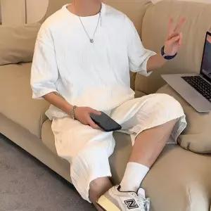 야무치 남사친 여름 캐주얼 투피스 데일리룩 트레이닝복 반팔세트 트레이닝 세트 반팔 티셔츠 반바지 루즈