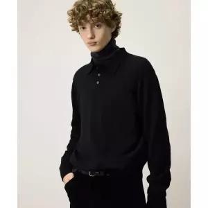 IL CORSO 울 블렌드 코지 폴로 니트 블랙 IESW5F505BK 184142