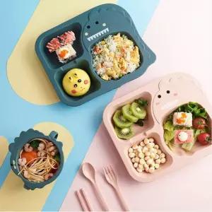 어린이집 유치원 공룡 식기 세트 유아 아기 흡착 식판 이유식 용기 5종