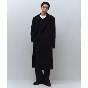 무신사스탠다드 MUSINSA STANDARD 캐시미어 블렌드 머스큘린 더블 체스터필드 롱 코트 [블랙] MMECT7D05-BK