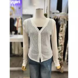 밸리걸 세이브존01 여름 메쉬 시스루 골지 브이넥 긴팔 니트 가디건 625500