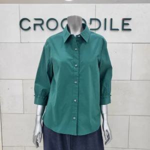 크로커다일레이디 솔리드 소매 셔링 셔츠 CLFMBL902GRBP 541492